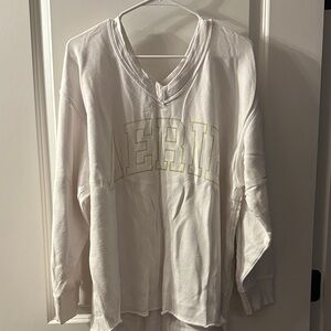 Aerie White V-neck Sweatshirt